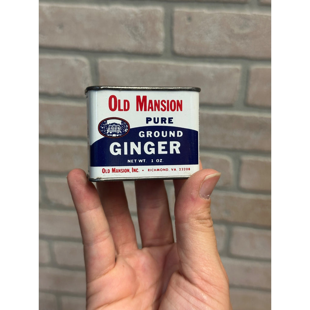 Vintage 1900s Old Mansion Ginger Spice Advertising Tin Richmond VA