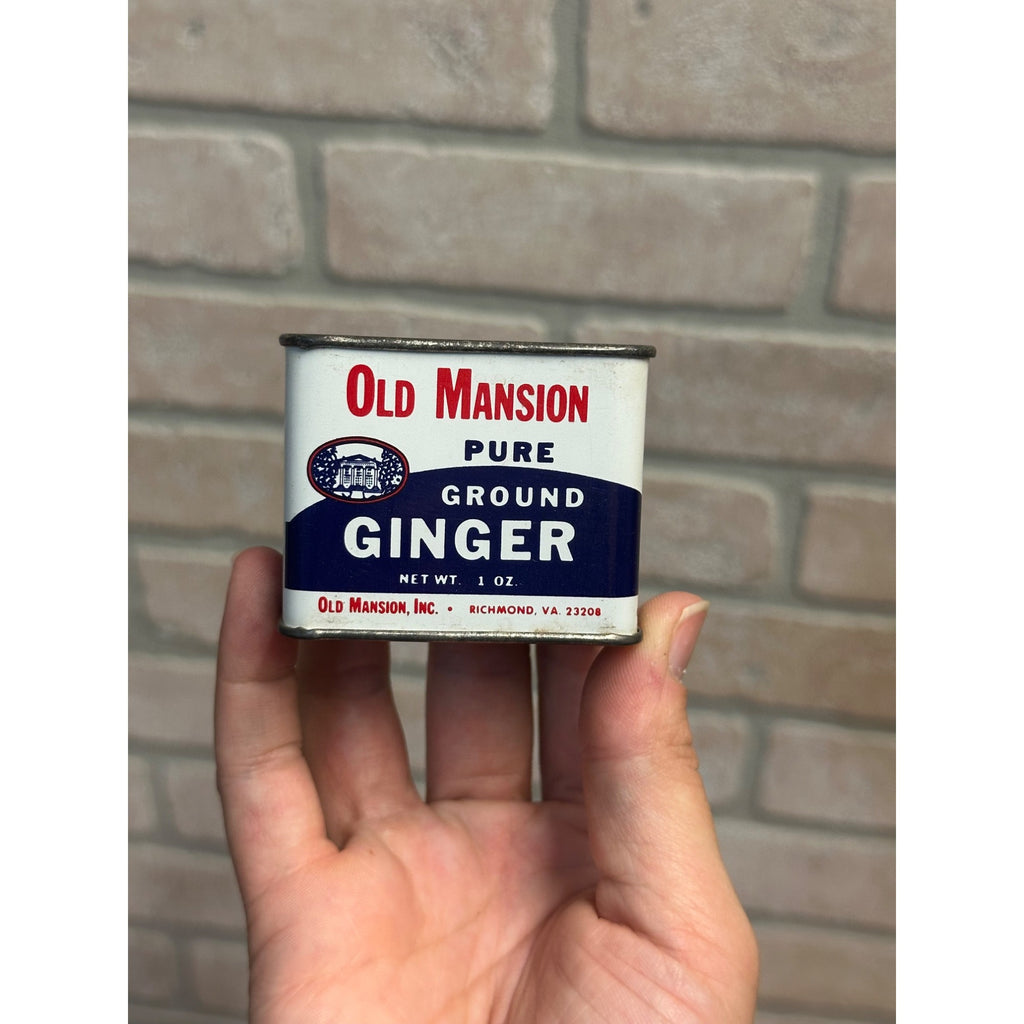 Vintage 1900s Old Mansion Ginger Spice Advertising Tin Richmond VA