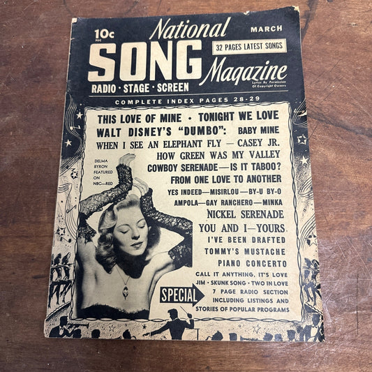 MARCH 1942 NATIONAL SONG MAGAZINE VINTAGE MUSIC - DELMA BYRON