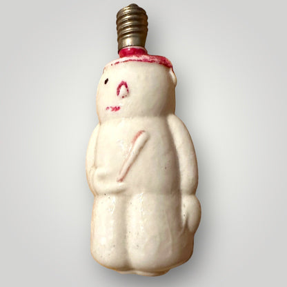 WORKS Vintage Snowman Christmas Figural Glass Light Bulb