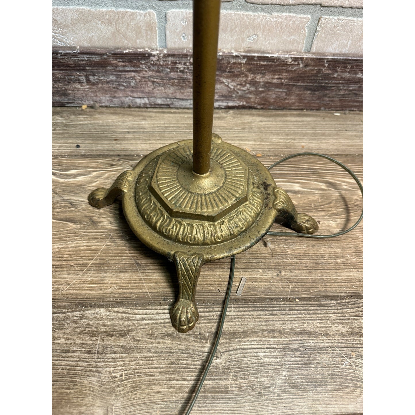 ANTIQUE 1930S CAST IRON SEAHORSE BRIDGE LAMP ART DECO 55" FLOOR LAMP