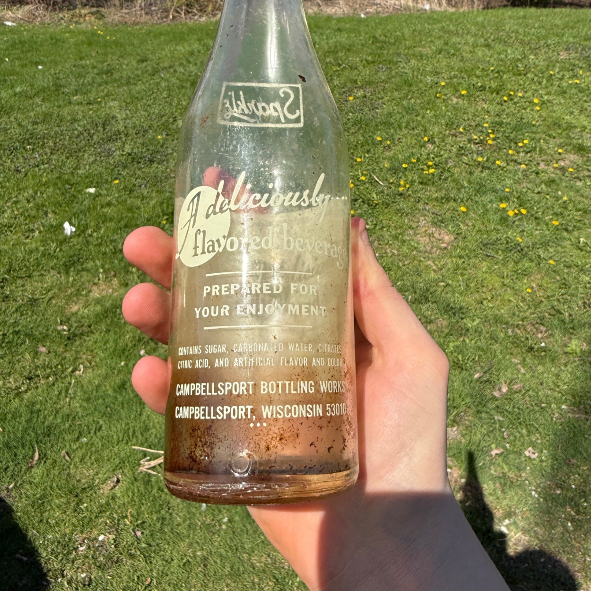 Sparkle Soda Pop Bottle 12 oz Drink Billy's Pop Campbellsport Wisconsin