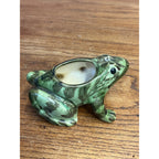 Vintage Brush McCoy Pottery Frog Planter Green and Black Glaze Mid-century MCM
