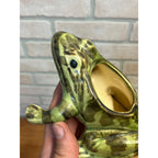 Vintage Brush McCoy Pottery Frog Planter Green and Black Glaze Mid-century MCM