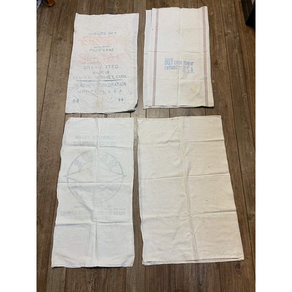 Vintage Lot Sugar Feed Sacks Cloth Repurpose Hershey Sugar Godchaux's Cerelose++