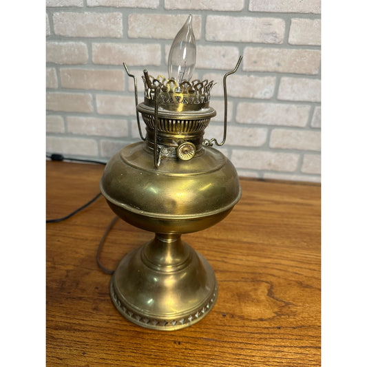 Vintage Brass Electrified Oil Lamp Rayo? 12" Electric Table Lamp