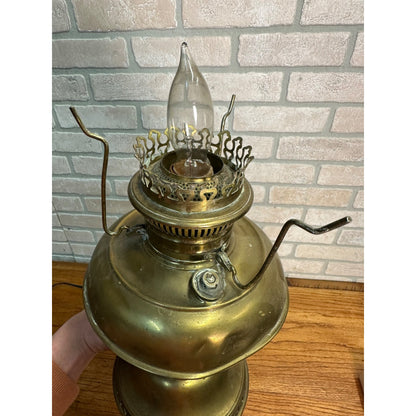 Vintage Brass Electrified Oil Lamp Rayo? 12" Electric Table Lamp