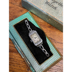 Vintage 1930s Lafayette Ladies Womens Wrist Watch Art Deco Silver-Tone - Repair