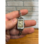 Vintage 1930s Lafayette Ladies Womens Wrist Watch Art Deco Silver-Tone - Repair
