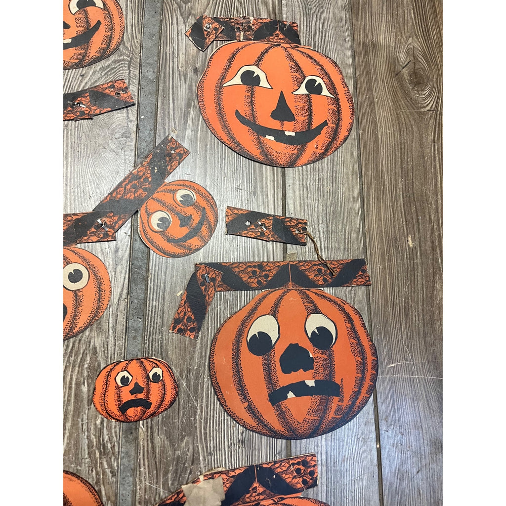 RARE Vintage 1930s Beistle Halloween Jointed Jack o' Lantern JOL Garland - As-Is