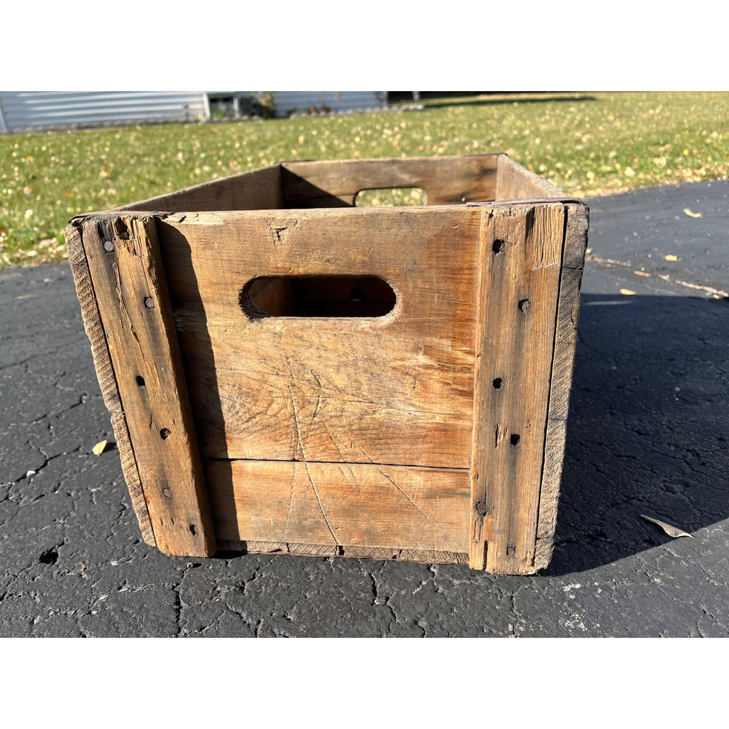 Vintage West Bend Lithia Beer Wooden Crate Case Box Wisconsin Pre-Prohibition