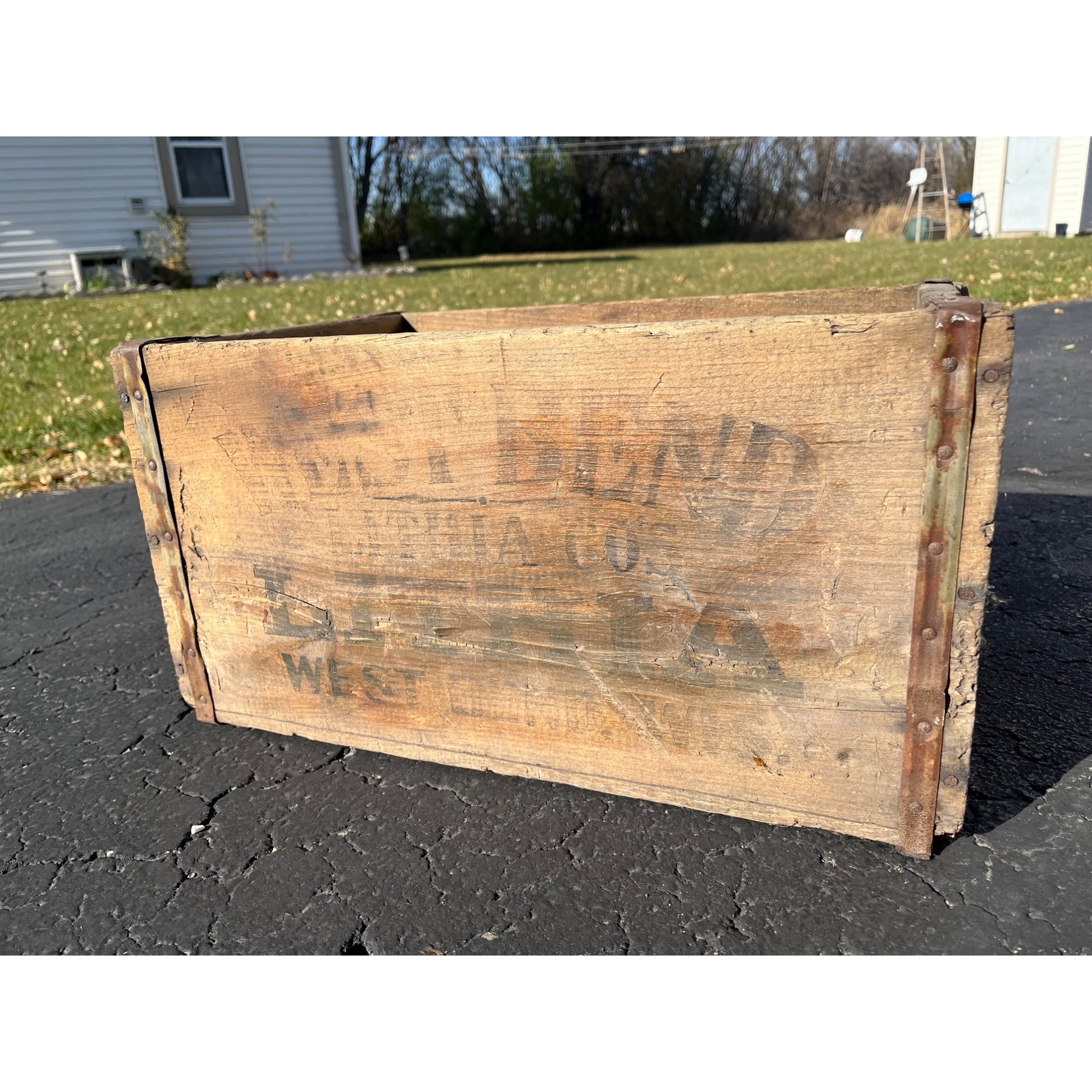 Vintage West Bend Lithia Beer Wooden Crate Case Box Wisconsin Pre-Prohibition
