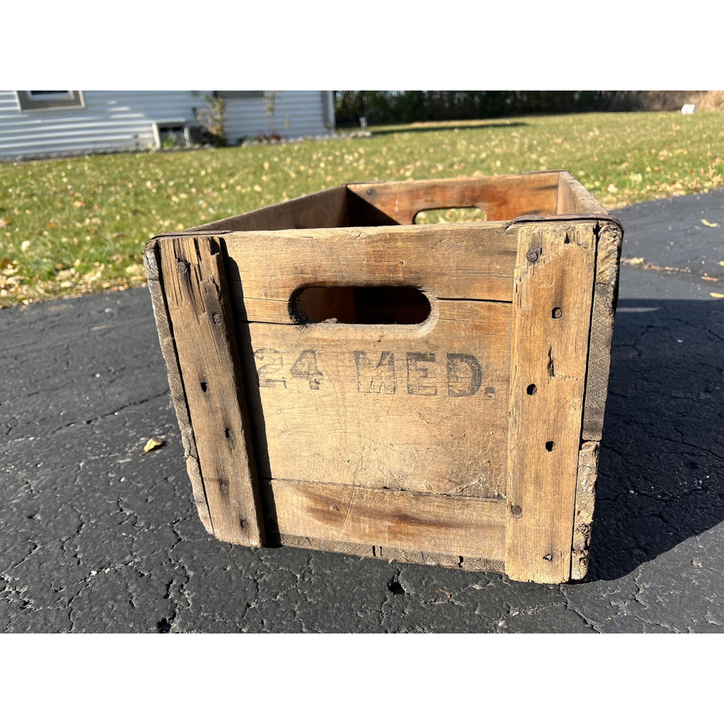 Vintage West Bend Lithia Beer Wooden Crate Case Box Wisconsin Pre-Prohibition
