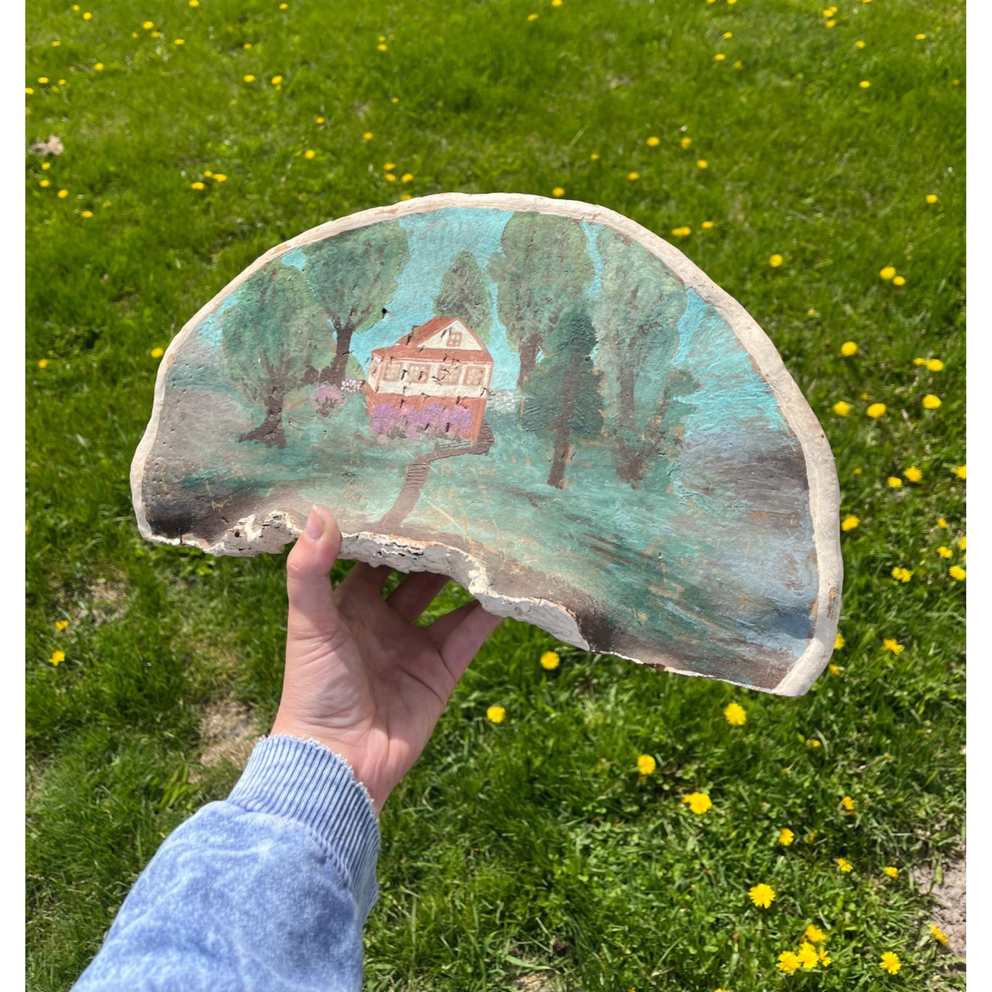Painted Folk Art Mushroom - Canvas of the Forest