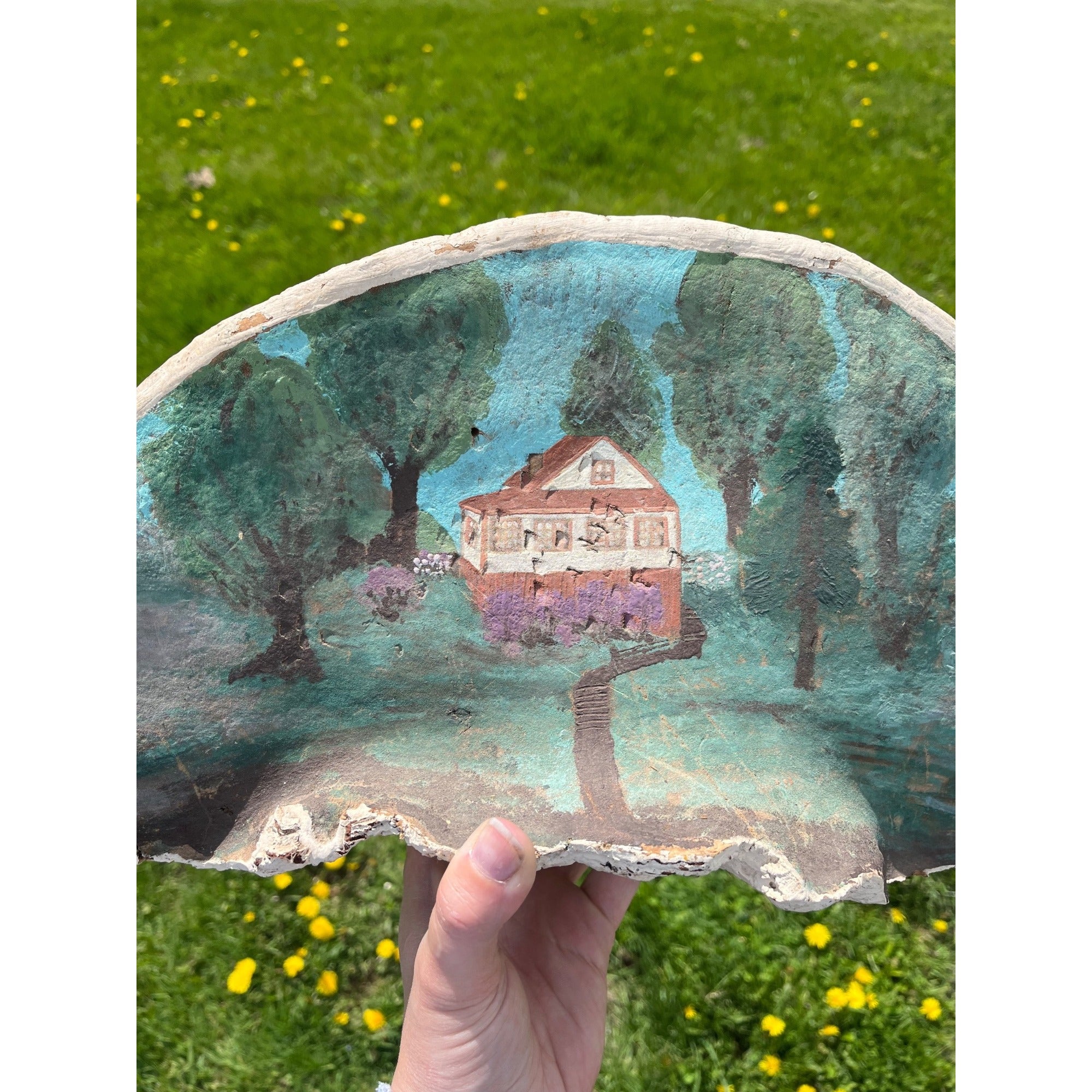 Painted Folk Art Mushroom - Canvas of the Forest