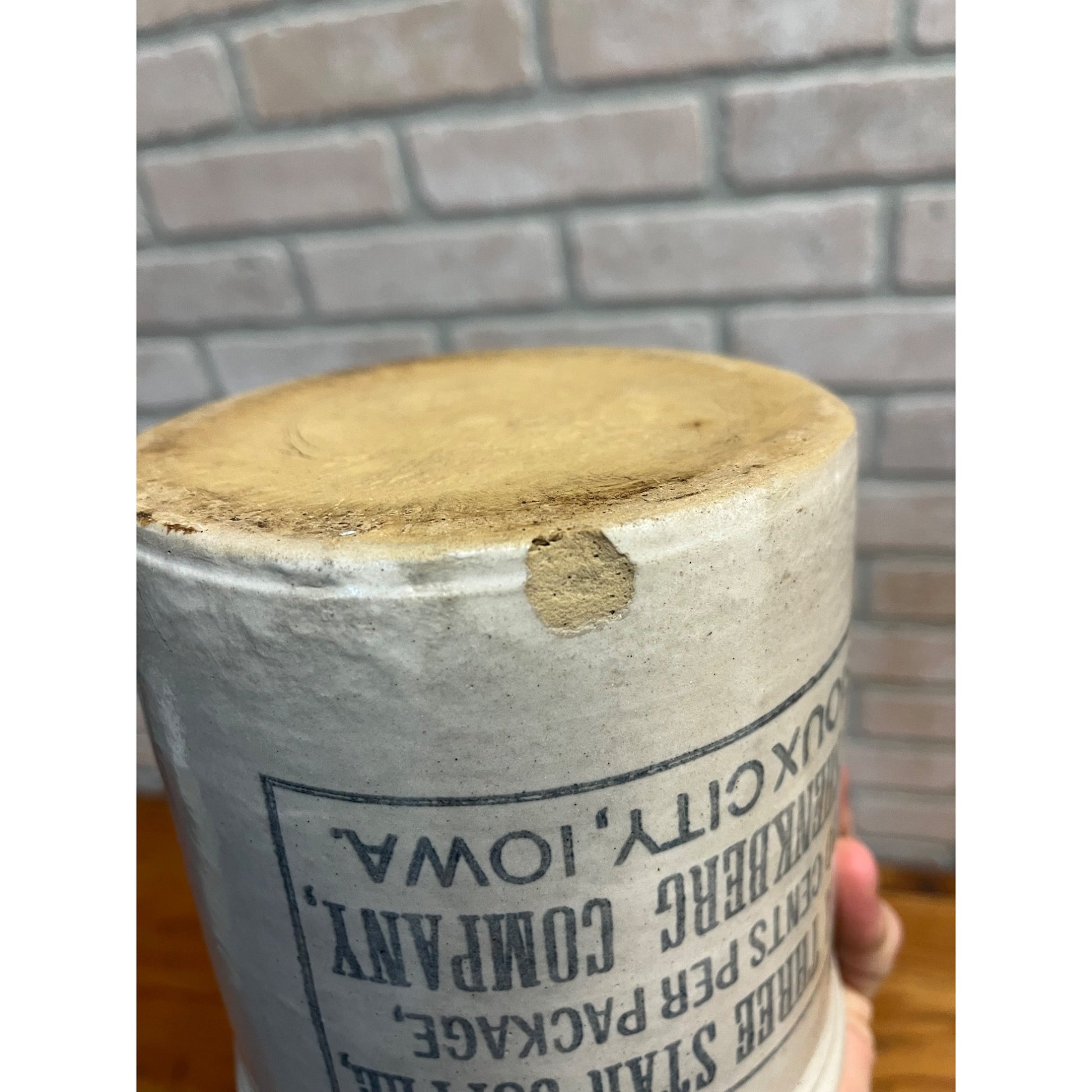 Vintage Red Wing Three Star Coffee Stoneware Advertising Sioux City 1/2 Gal Crock