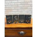 Lot of (4) 1900s Apothecary Seed Phenix Herb Can Druggist Storage Metal Bins Empty
