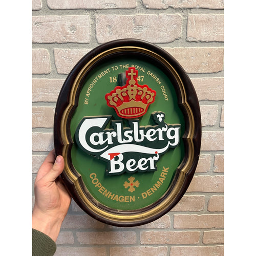 Vtg Carlsberg Beer Wall Sign Decor 3D Movement 16" x 12" AS-IS