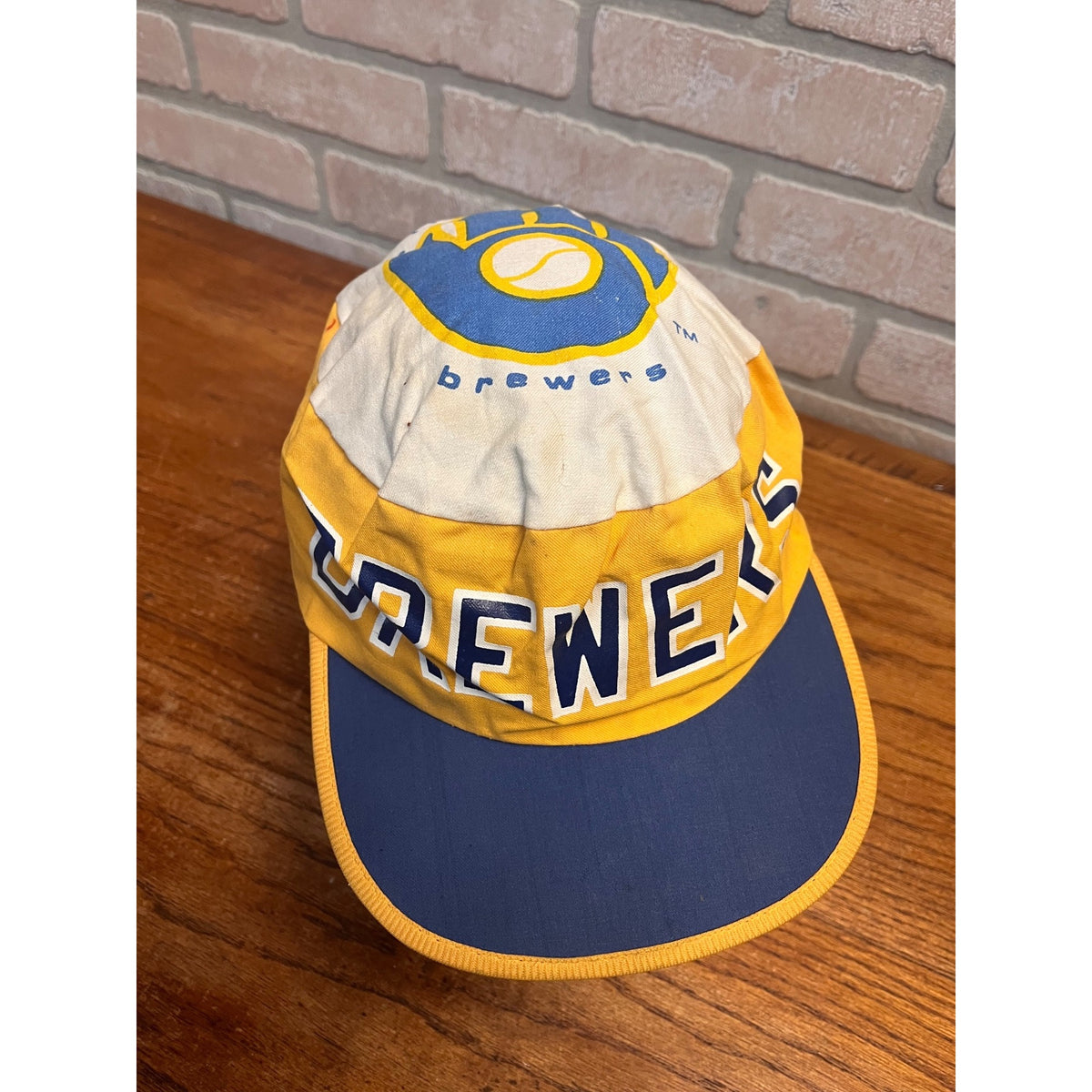 Vintage 70s 80s Milwaukee Brewers Pill Box Painters Elastic Hat Cap MLB