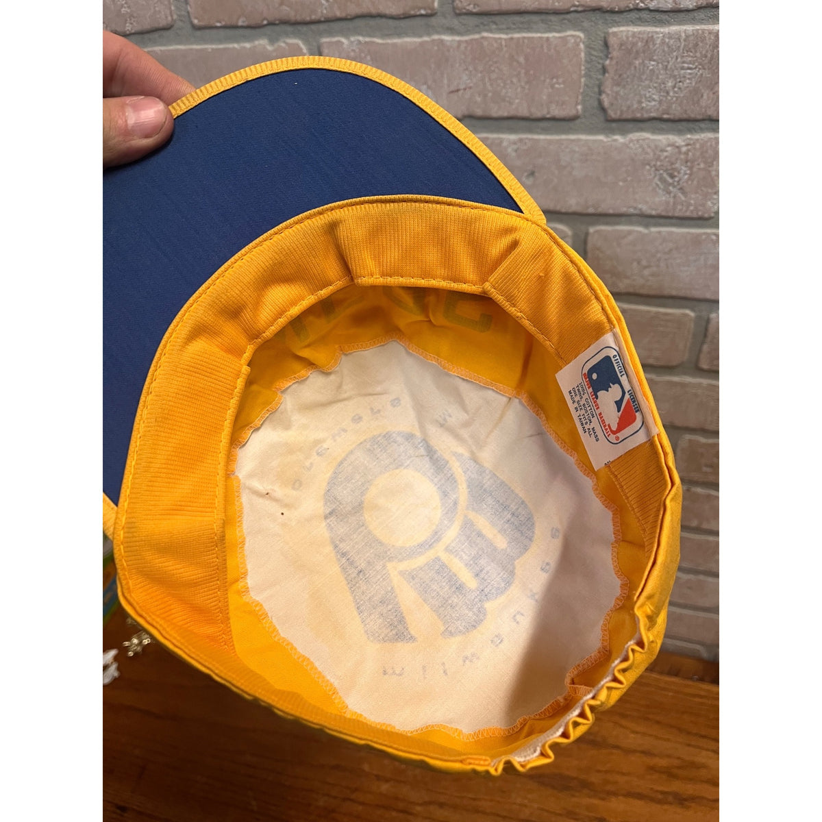 Vintage 70s 80s Milwaukee Brewers Pill Box Painters Elastic Hat Cap MLB