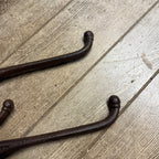 Set of (3) Cast Iron Contemporary Large Barn Horse Saddle Coat Harness Hooks