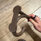 Set of (3) Cast Iron Contemporary Large Barn Horse Saddle Coat Harness Hooks