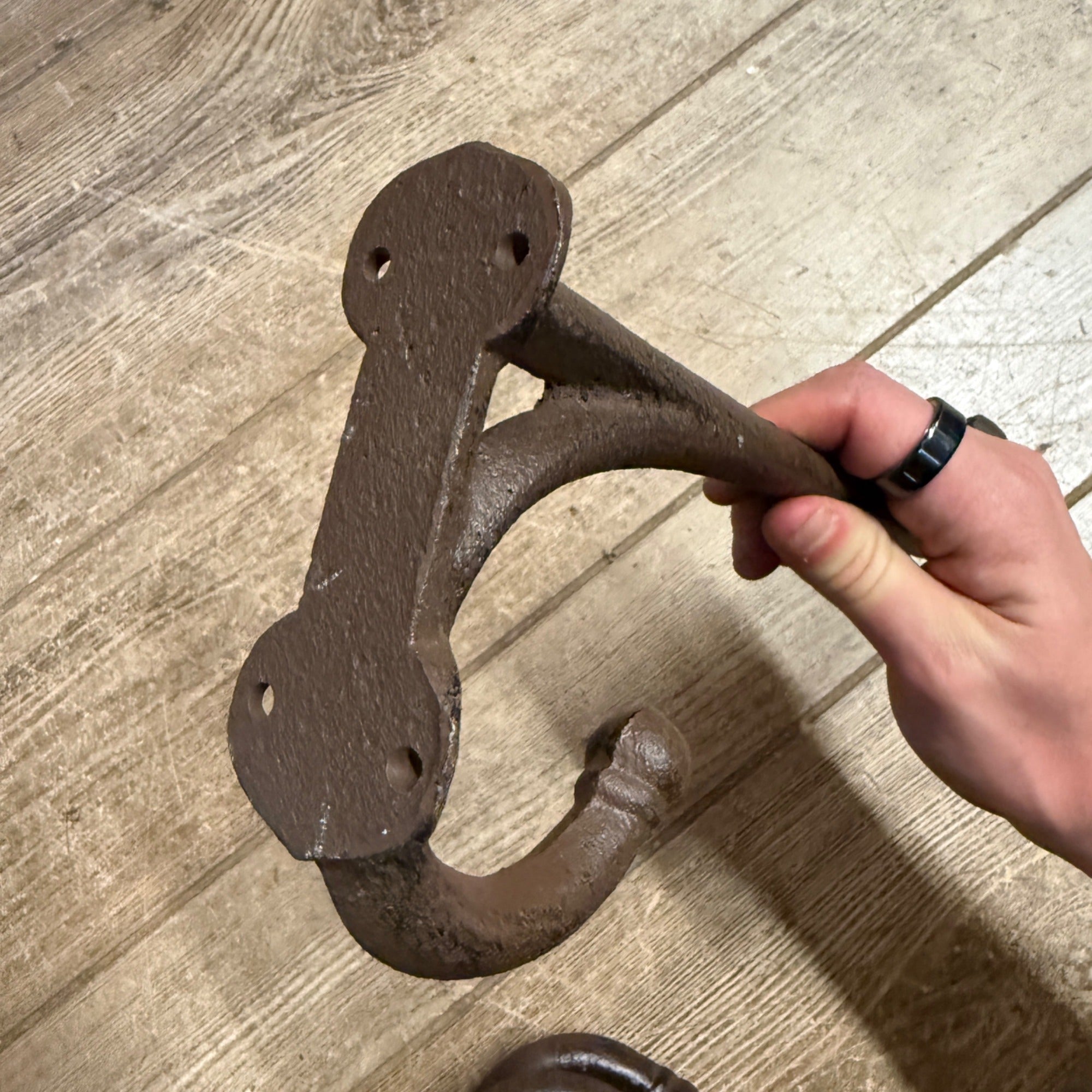 Set of (3) Cast Iron Contemporary Large Barn Horse Saddle Coat Harness Hooks