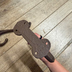 Set of (3) Cast Iron Contemporary Large Barn Horse Saddle Coat Harness Hooks