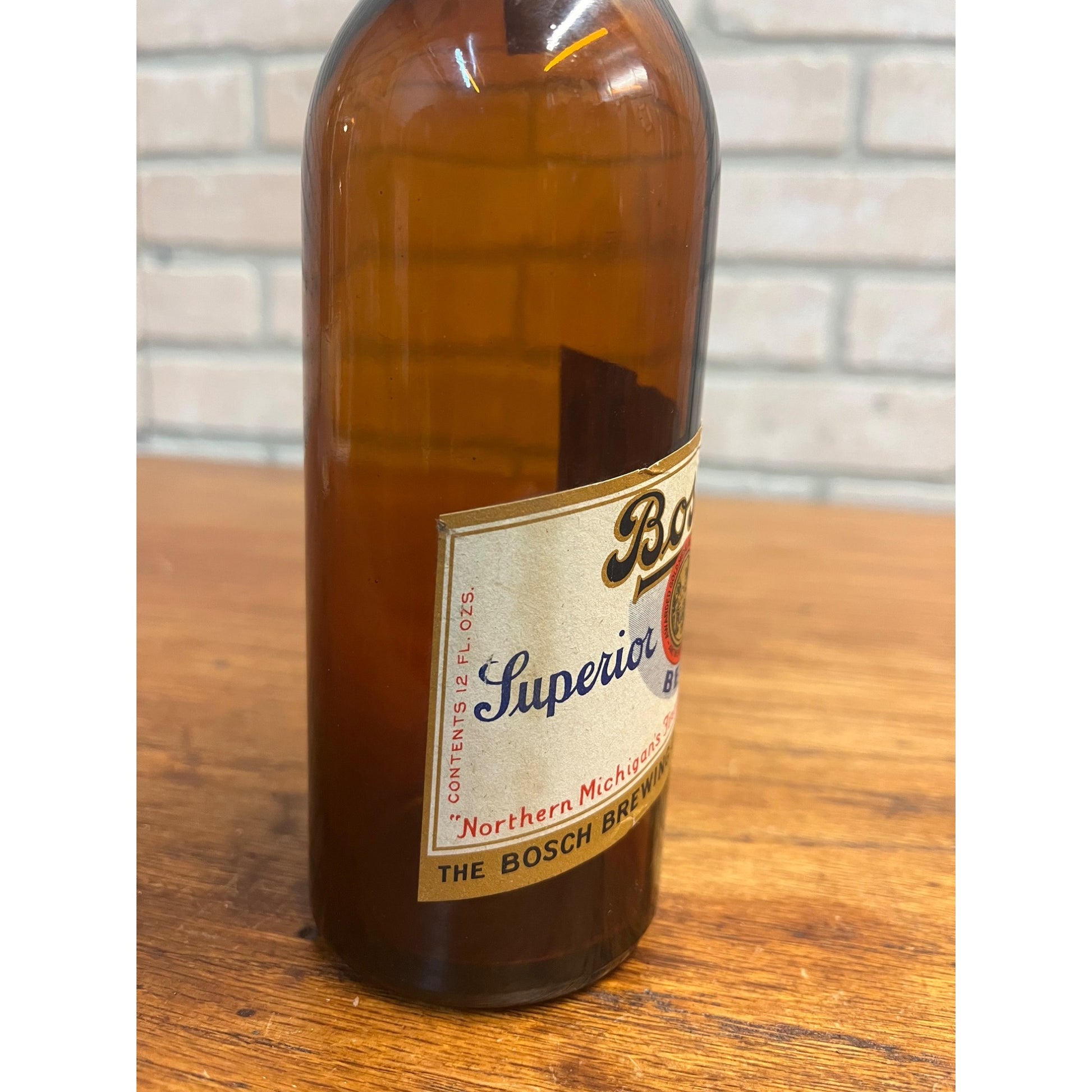 Vintage Bosch Beer Bottle Superior Stock Beer Houghton MI IRTP Label