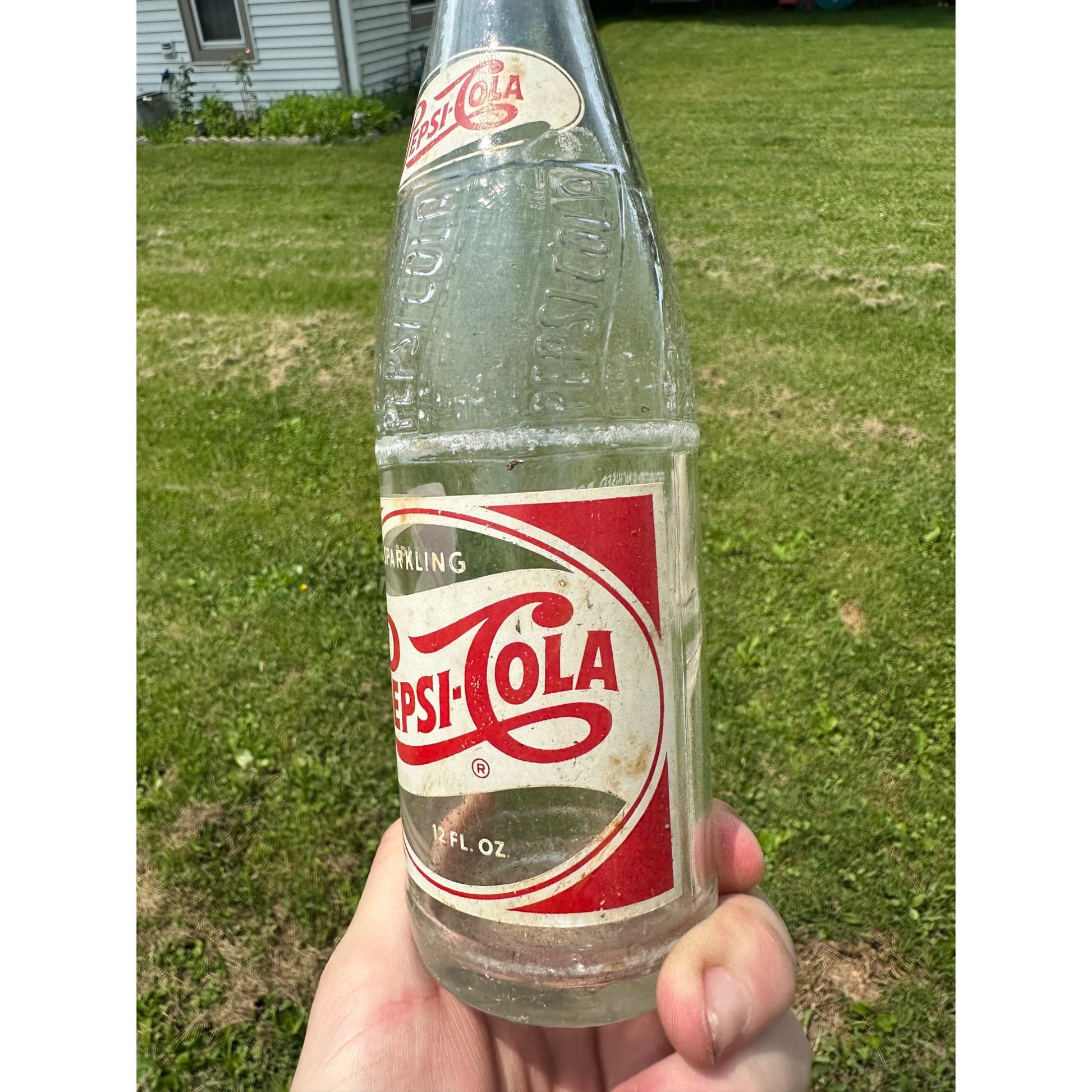 Vintage Pepsi Cola 12oz Glass Soda Pop Bottle Cedar Rapids Iowa