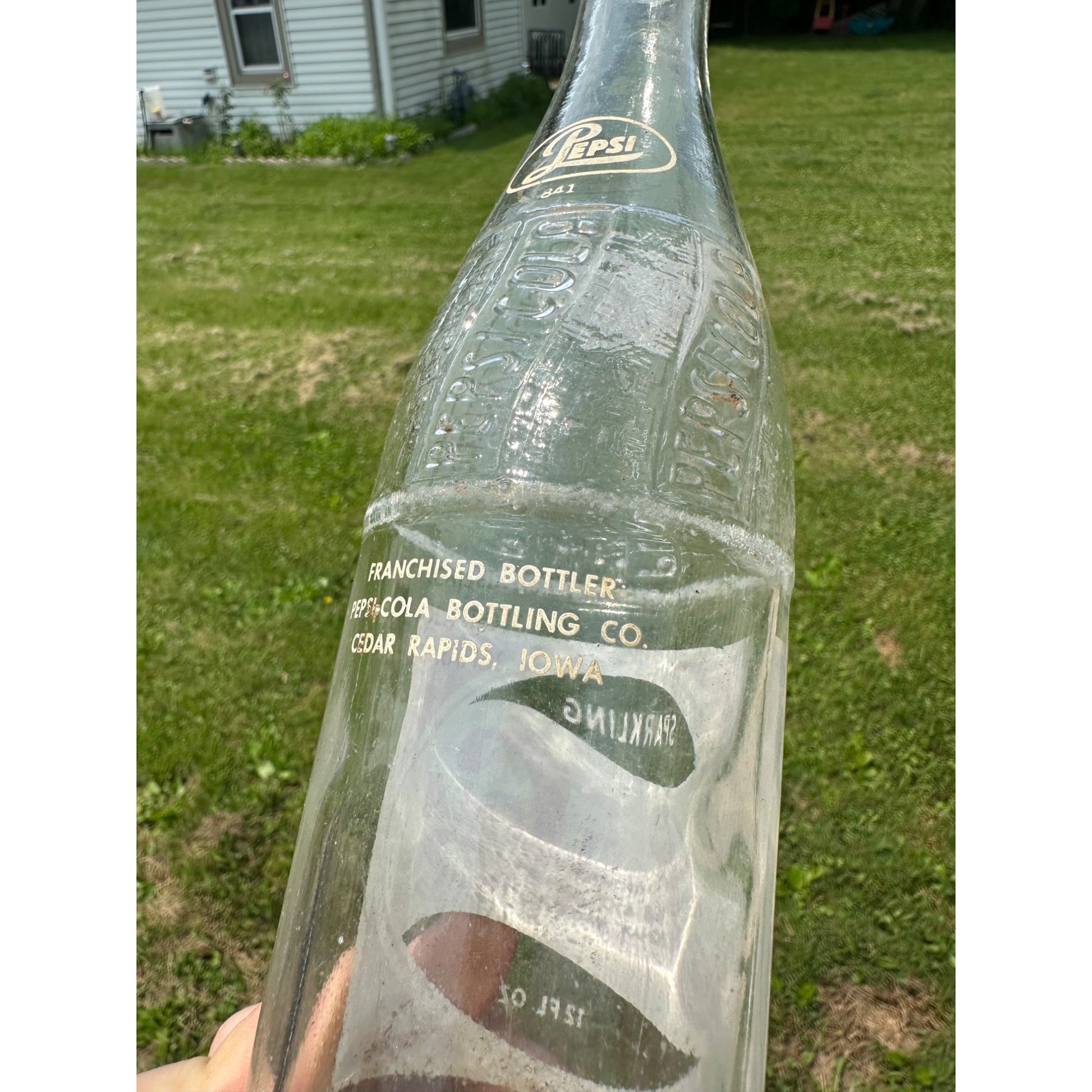 Vintage Pepsi Cola 12oz Glass Soda Pop Bottle Cedar Rapids Iowa