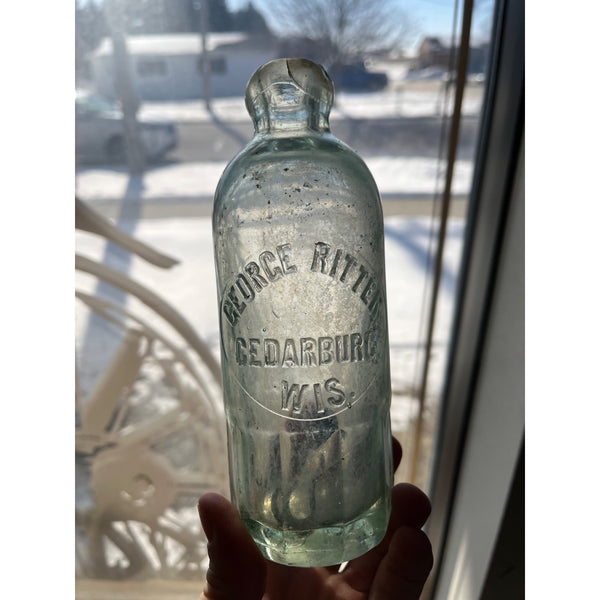 George Ritter Cedarburg Wisconsin Soda Bottle Blob Top Hutchinson Hutch WI Wis
