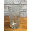 Vintage Franz Grosz Grozart Etched Frosted Glass Vase Signed Floral Art Deco 10"