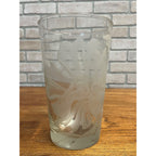 Vintage Franz Grosz Grozart Etched Frosted Glass Vase Signed Floral Art Deco 10"