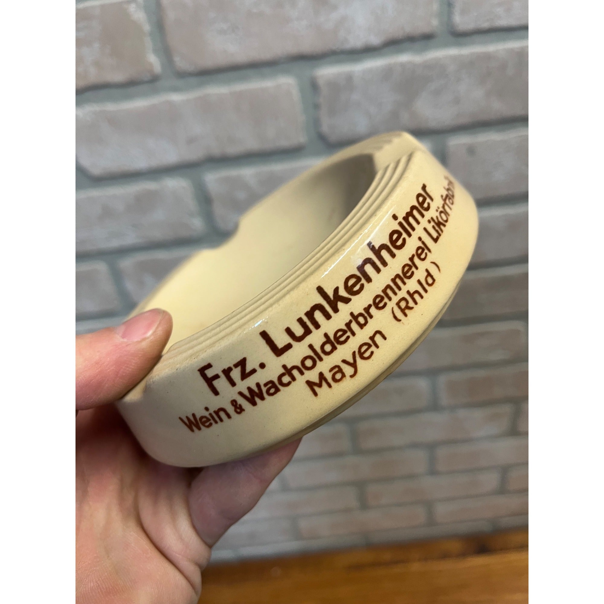 Vintage Lunks Ceramic Ashtray Germany Lunkenheimer Weinbrande Likore