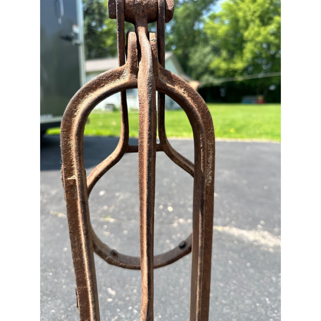 1900s ANTIQUE CAST IRON J.C.MOORE & CO. WAGON JACK STAND RACINE WIS