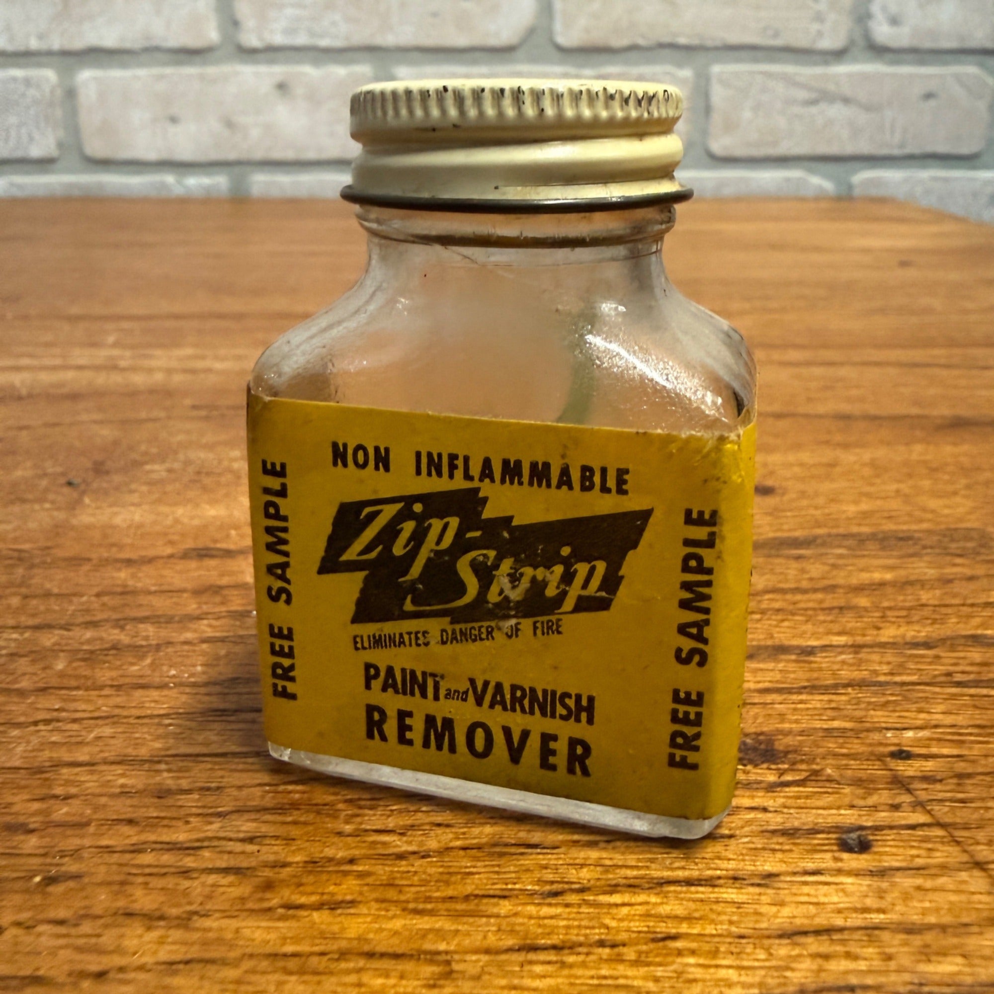 VINTAGE ZIP STRIP PAINT & VARNISH REMOVER EMPTY BOTTLE