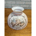 Ornate Cherub Oil Kerosene Lamp Shade Victorian Peach Coral Pink