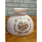 Ornate Cherub Oil Kerosene Lamp Shade Victorian Peach Coral Pink