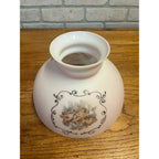 Ornate Cherub Oil Kerosene Lamp Shade Victorian Peach Coral Pink