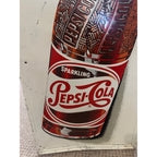 Vintage Pepsi Cola More Bounce to Ounce Embossed Tin Advertising Soda Sign 47"
