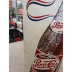 Vintage Pepsi Cola More Bounce to Ounce Embossed Tin Advertising Soda Sign 47"
