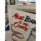 Vintage Pepsi Cola More Bounce to Ounce Embossed Tin Advertising Soda Sign 47"