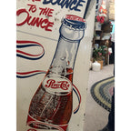 Vintage Pepsi Cola More Bounce to Ounce Embossed Tin Advertising Soda Sign 47"