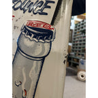 Vintage Pepsi Cola More Bounce to Ounce Embossed Tin Advertising Soda Sign 47"