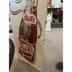 Vintage Pepsi Cola More Bounce to Ounce Embossed Tin Advertising Soda Sign 47"