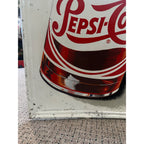 Vintage Pepsi Cola More Bounce to Ounce Embossed Tin Advertising Soda Sign 47"