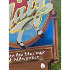 Vintage Blatz Beer Advertising Bar Calendar Pad Sign Holder Heileman's 1988