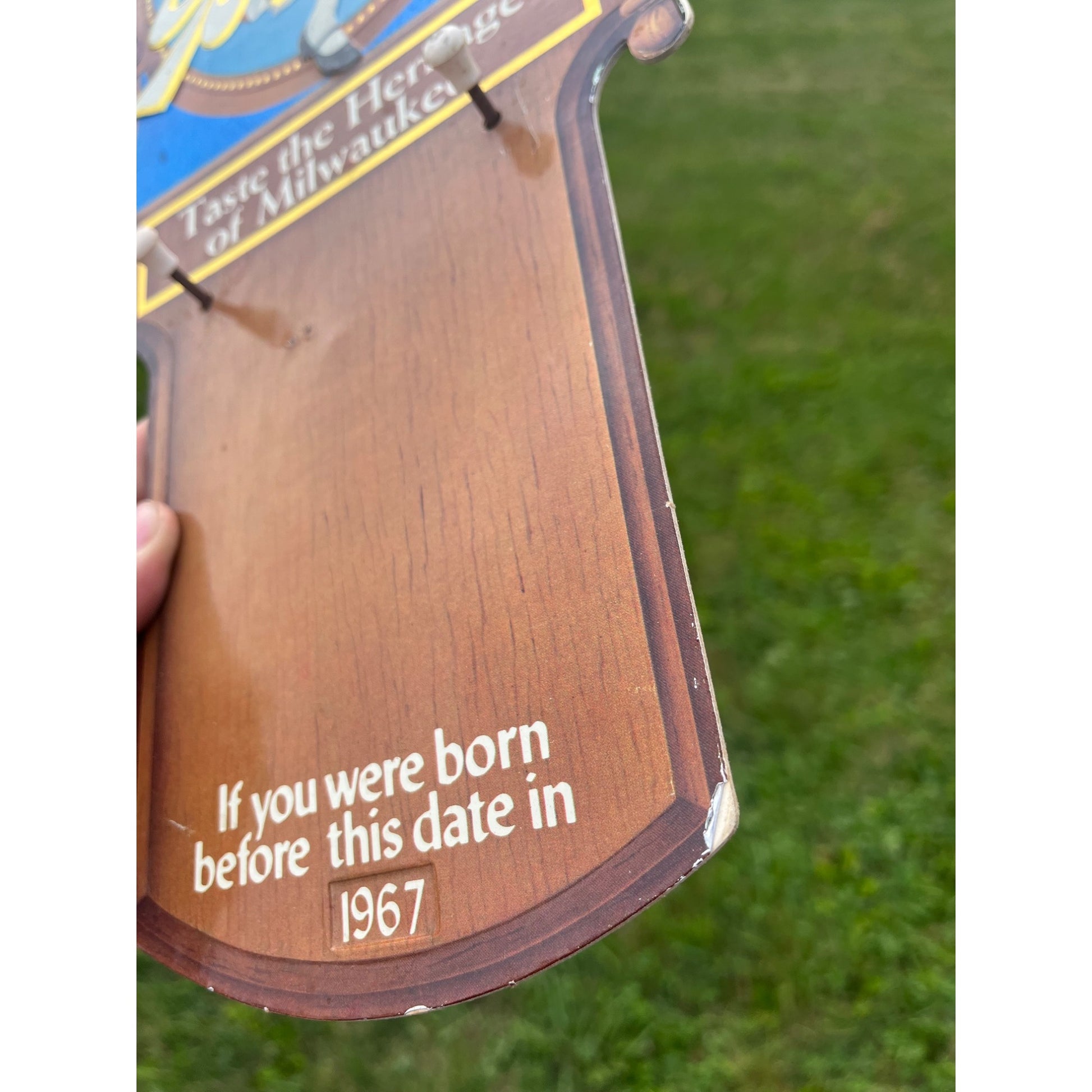 Vintage Blatz Beer Advertising Bar Calendar Pad Sign Holder Heileman's 1988