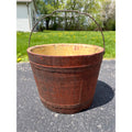 Antique Primitive 19th c Original Red Paint Wood Stave Sap Syrup Pail Bucket AAFA